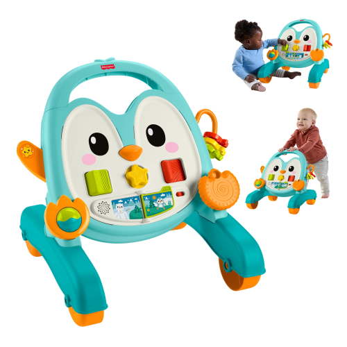 Fisher-Price 2-in-1 Musical Penguin Activity Walker, Baby to Toddler Push Along Toy