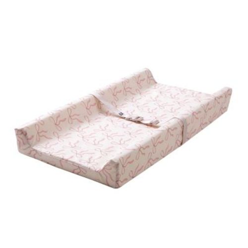 Tiny Twinkle Waterproof Changing Pad for Dresser – Wipeable, Non-Slip Base, Safety Strap & Washable Cover (Bows)