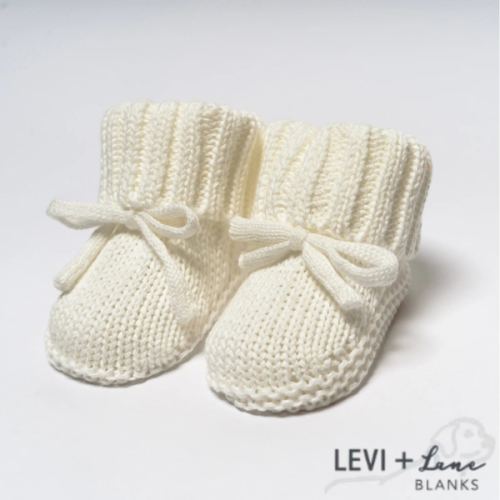 Levi and Lane Newborn White Knit Booties - Ruffle Me This