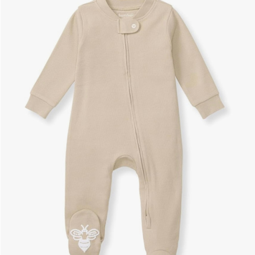 Burt's Bees Baby Boys Sleep and Play PJs, 100% Organic Cotton One-Piece Zip Front Romper Jumpsuit Pajamas