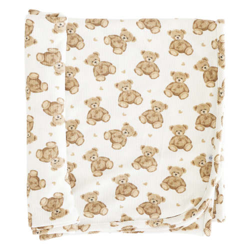 Beary Sweet Bamboo Waffle Oversized Swaddle Blanket