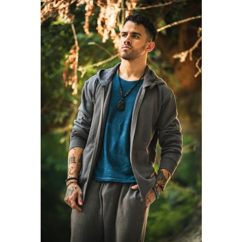 Hemp Hoodie  Organic Cotton and Hemp Fleece Zip Up Sweatshirt Mens Zip Hoodie Asatre Mens Hemp Clothing