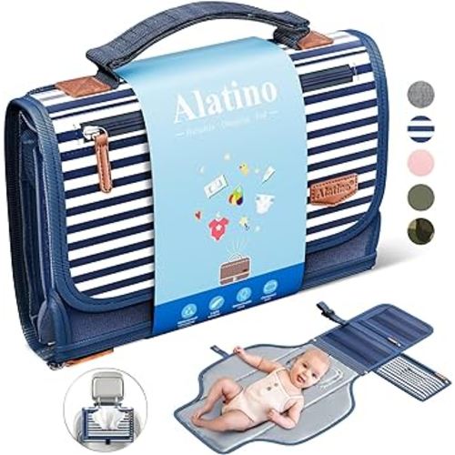 Portable Diaper Changing Pad for Baby, Detachable Travel Changing Pad with Baby Wipes Pocket, Gifts for Baby Shower, Newborn Girls and Boys (Navy)