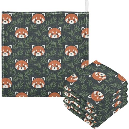 Baby Red Panda Washcloths Burp Cloths, 5 Pack