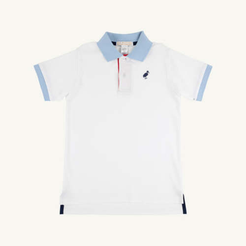Prim & Proper Polo - Worth Avenue White with Nantucket Navy, Richmond Red and Beale Street Blue