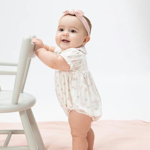 Dainty Buds and Bows - Classic Puff Sleeve Babydoll Bubble