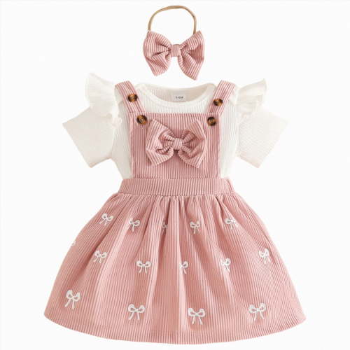 JUMEYU Baby Girl Coming Home Outfit summer Little Girl Matching Outfits Baby Girl Romper Toddler Girl T-shirt Tops with Tutu Skirt Clothes Set 0 3 6 9 12 18 24 Months (Pink,9-12 Months)