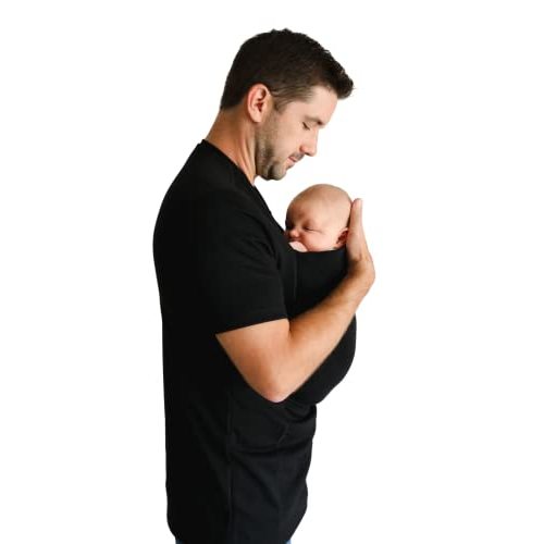 Lalabu The Dad Shirt | Hands-Free Baby Carrier for Dads - Black - XL | CPSC Compliant Carrier Shirt with Kangaroo Pouch - Engineered for Bonding, Safety, & Comfort for Newborns Up to 15 Lbs.