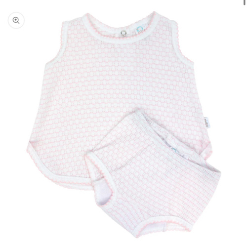 Paty Knit Pinstripe Sleeveless Diaper Set - PatyInc