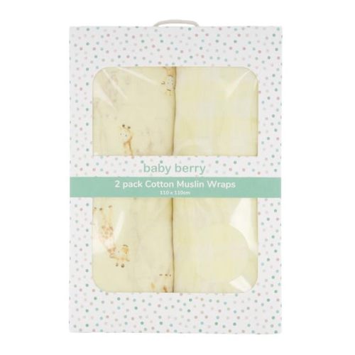 Cream Baby Cotton Muslin Wrap 2 Pack | Best&Less™ Online
