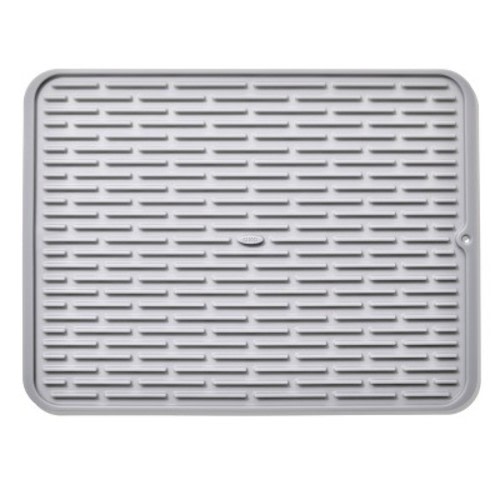 OXO Silicone Dish Drying Mat - Gray : Dishwasher-Safe Drying Rack for Dishes, 16.9" x 12.5" Silicone Mat