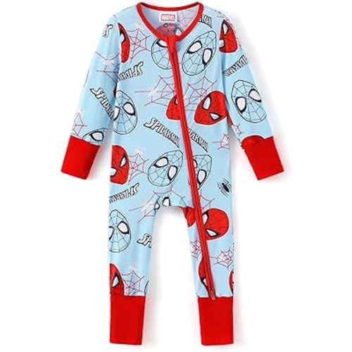 Disney Princess Stitch Marvel Baby Viscose Made from Bamboo Long Sleeve Footie Romper Zipper Sleep Outfit Newborn to Infant