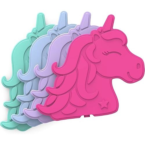 Bentgo Buddies Reusable Ice Packs: Slim Design for Lunch Boxes, Lunch Bags, and Coolers, Quick Freeze, PFAS- and BPA-Free, Multicolored 4-Pack (Unicorn)
