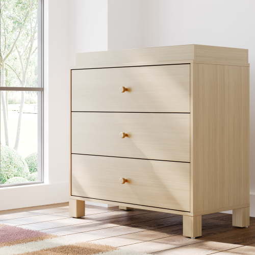 Storkcraft California 3 Drawer Dresser with Infant Changing Topper, Driftwood
