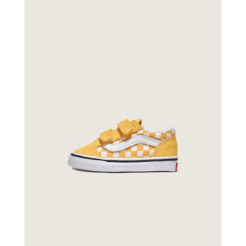 Toddler Old Skool V Checkerboard Shoe in Banana Cream Yellow / White | Vans