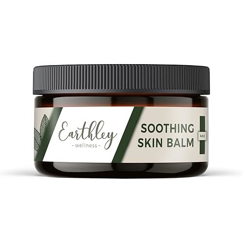 Earthley Wellness Soothing Skin Balm, Natural Moisturizing Cream for Dry, Flaky, Itchy Skin, Calendula & Mango Butter, Family-Safe Formula, 4 oz