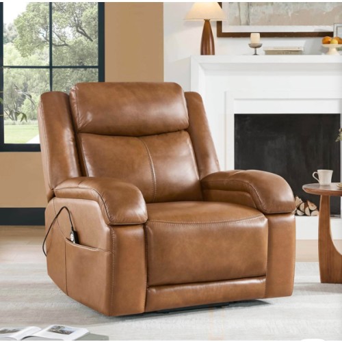 Isaac Genuine Leather Lift Assist Recliner With Power Headrest