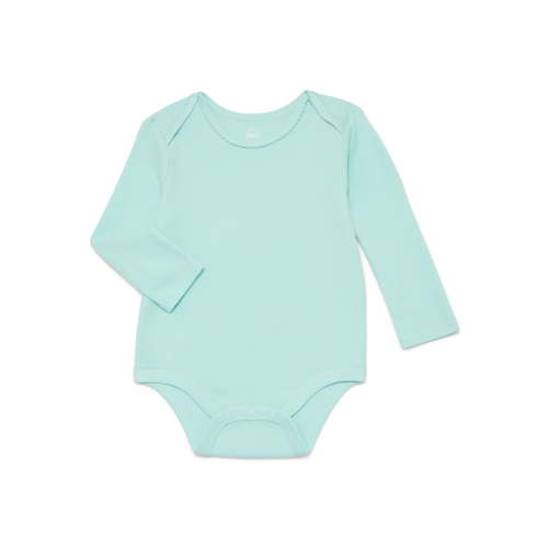 Wonder Nation Baby Girls Bodysuit with Long Sleeves, Sizes 0-24 Months