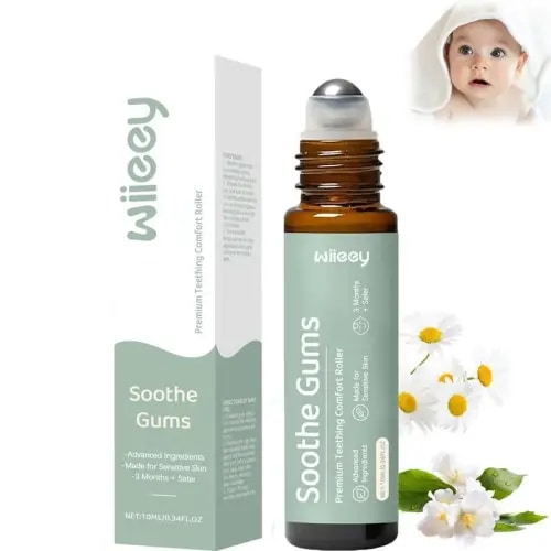 1-2 Pack Teething Roller: All-Natural Baby Teething Oil Roller - TikTok Shop