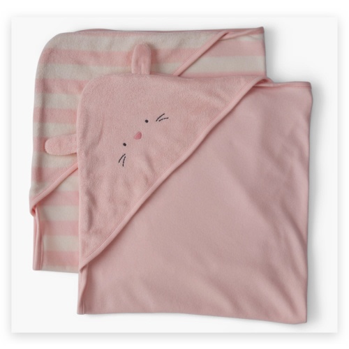 Carter's Hooded Towel (2 Pack) - Pink Bunny, One Size