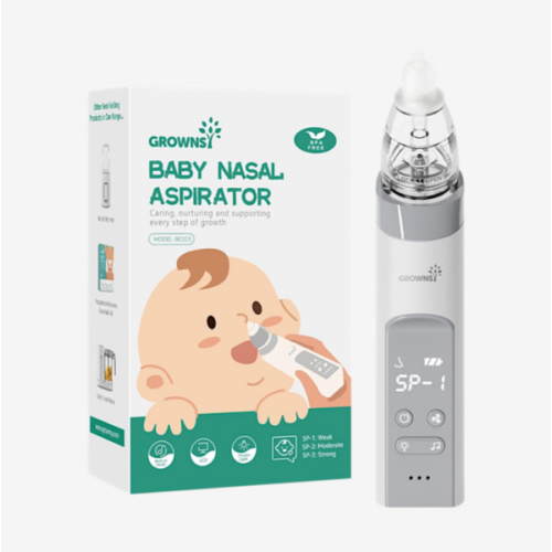 GROWNSY Nasal Aspirator for Baby, Electric Baby Nose Sucker with Larger Suction Chamber and More Powerful Suction, Automatic Nose Cleaner with Music and Light Soothing Function