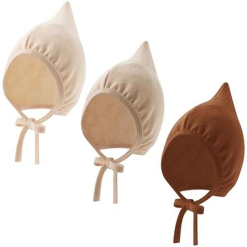 Newborn Baby Hospital Hat Soft Cotton Infant Pointed Hat with Adjustable Tie Cute Beanie Cap for Baby Boys Girls