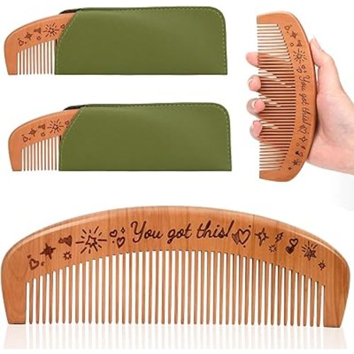 FEBSNOW Birthing Combs for Labor Pain Relief - 2 Pieces Natural Wooden Comb for Pregnant Women's Delivery Gifts, Christmas Gifts
