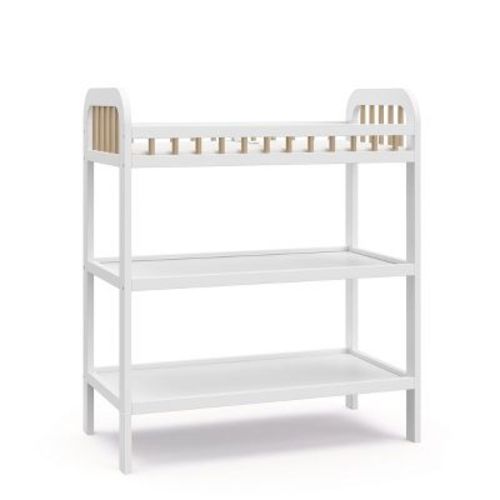 Storkcraft Pasadena Changing Table with Water-Resistant Changing Pad White/Driftwood