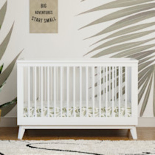 babyletto Scoot 3-in-1 Convertible Crib with Toddler Bed Conversion Kit - White