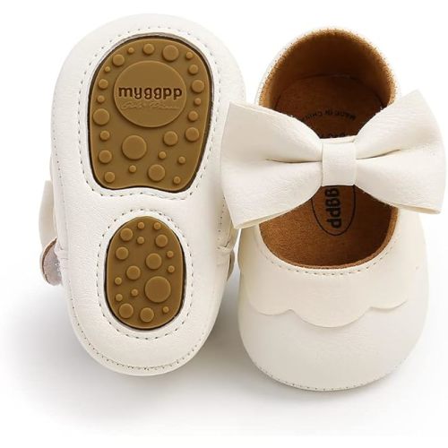 CENCIRILY Infant Baby Girls Mary Jane Flats Non Slip Soft Sole Prewalker Princess Wedding Dress Shoes