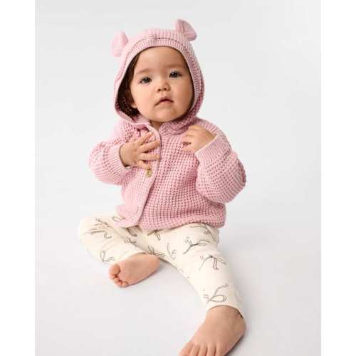Baby Girls Bear Cardigan - Pink