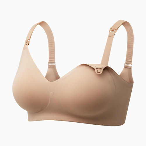 Momcozy Seamless Nursing Bra - Maple Sugar, Small