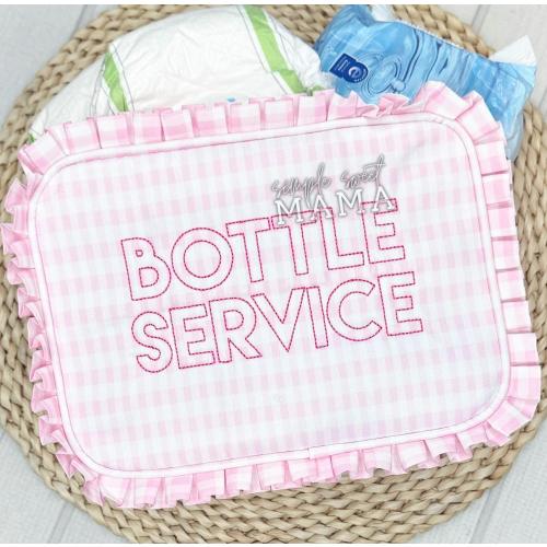Embroidered Nylon Wipeable Diaper Pouch