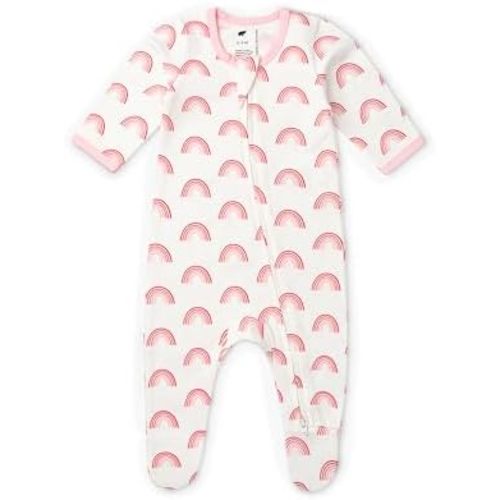 monica + andy Double Zipper One Piece, 100% Organic Baby Clothes for Girls & Boys, Unisex, Preemie, Newborn & Infant Sizes