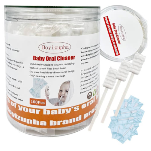 100Pcs Baby Tongue Cleaner,Baby Toothbrush,Disposable Oral Cleaner for Newborn Toddler Infant Tooth Mouth Gum Clean Stick Dental Care