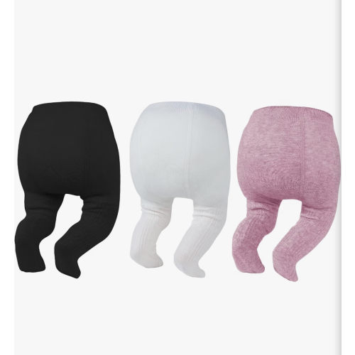 Zando 3Pack Newborn Baby Girl Tights Cable Knit Cotton Warm Leggings 0-4T