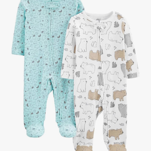 Simple Joys by Carter's Baby Neutral 2-Pack Cotton Footed Sleep and Play