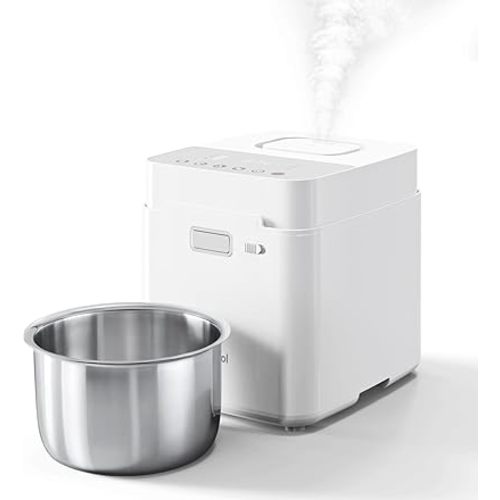 Mifasol Stainless Steel Warm Mist Humidifier, 3.3L/0.87Gal Steam Humidifier Large Room up to 800 sq ft, Easy to Clean Humidifiers for Bedroom Baby Nursery Home Office, White