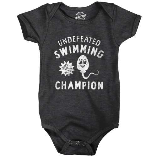 Undefeated Swimming Champion Baby Romper, Funny Baby Clothes