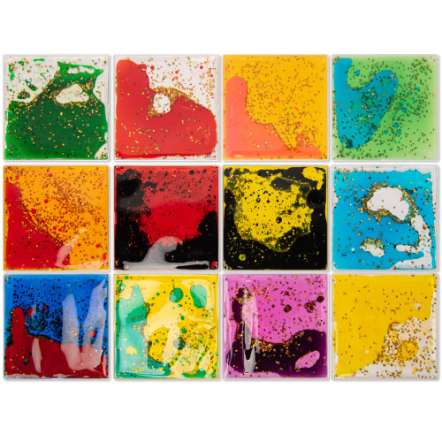Art3d 5.9''x5.9'' Square Sensory Fidget Liquid Motion Tiles for Kids, Interactive Play for Home, School, Playroom,12-Pack & Reviews | Wayfair