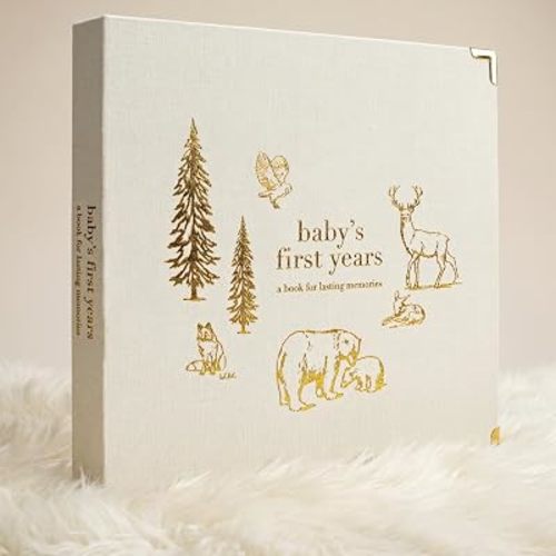 Keepsake Baby Memory Book for Boys and Girls – Timeless First 5 Year Baby Book – Neutral Journal Scrapbook or Photo Album - Record a Milestone for Every Event from Birth to Age 5