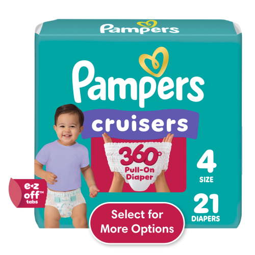Pampers Cruisers 360 Baby Diapers Size 4, 21 Count (Select for More Options)