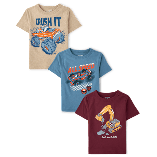 Baby And Toddler Boys Vehicle Graphic Tee 3-Pack - Multi