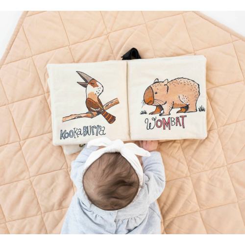 Watercolour Book - Aussie Animal - GOTS Organic - Gender Neutral - Crinkle - Baby Shower Natural Organic Baby Present - Australian Gift