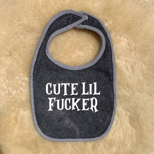 Cute Lil Fucker Baby Bib, Gift Rude Funny Sassy Spooky Witchy, Unisex Infant Newborn Baby Toddler