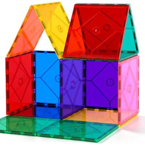 Mruikeny 14-Piece Large Magnetic Tiles, Building Toys for Kids Ages 3+