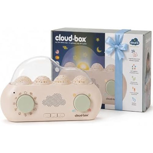 Cloudb Cloudbox Storytime Audio Story Books Toy Gift for Toddlers Kids Girls Boys | English/Spanish Voice Record Storyteller | 36 Stories, 8 Melodies, Star Projector Night Light White Noise Dreambox