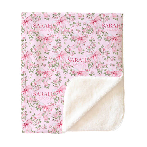 Bows in Bloom Personalized Kids Blanket