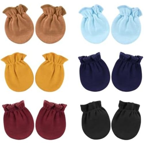 BQUBO Newborn Infant Toddler Mittens No Scratch Cotton Elastic Wrist Gloves Hypoallergenic for 0-6 Months Baby Boys Girls