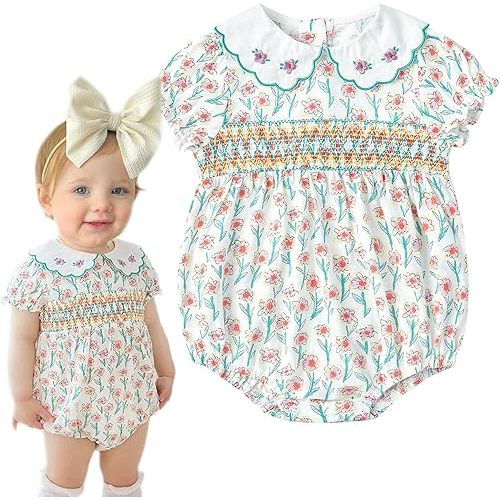 Simplee kids Baby Infant Girls Cotton Short Sleeve Summer Ruffle Romper 3-24 Months